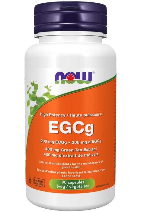 NOW® Supplements EGCg GreenTea Ext 400mg (EGCg 200mg) 90 Veg Capsules