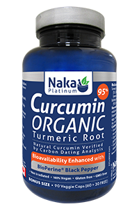 Naka Platinum Organic Curcumin 95% + BioPerine 90 Vegetable Capsules