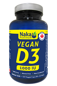 Naka Vegan D3 1000iu 120 Vegetable Capsules