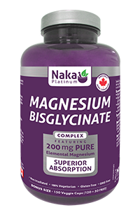 Naka Platinum Magnesium Bisglycinate 200mg 150 Vegetable Capsules
