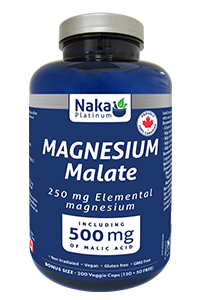 Naka Platinum Magnesium Malate 250mg - 500mg Malic Acid 200 Vegetable Capsules