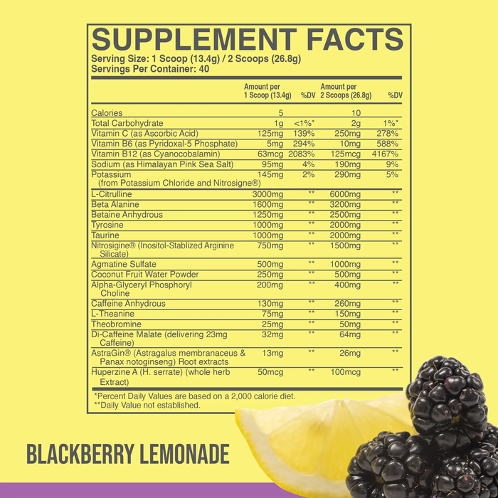 Raw Nutrition x CBum Thavage Pre-Workout Blackberry Lemonade 40 Servings