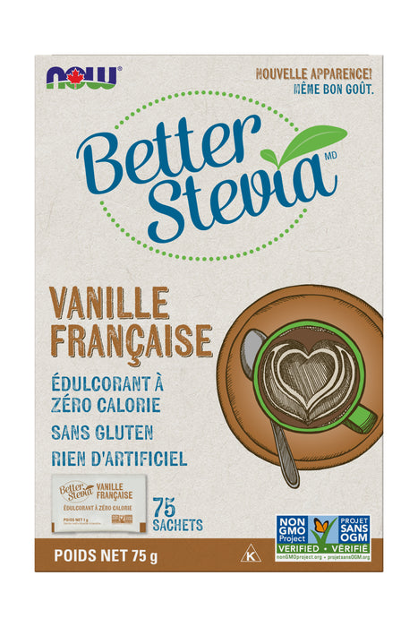 NOW BetterStevia French Vanilla Packets 75 Count