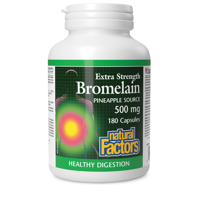 Natural Factors Bromelain 500mg - Extra Strength 180 Gelatin Capsules