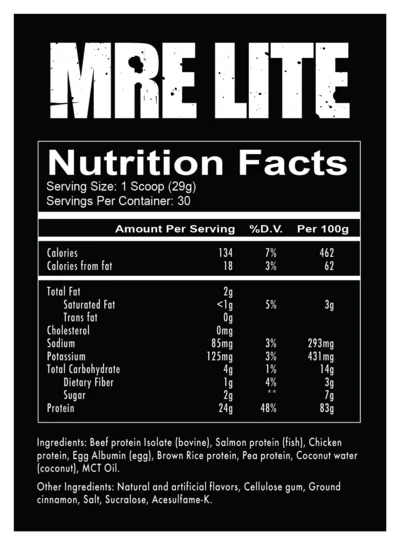 Redcon1 MRE Lite - Animal Based Protein - Fudge Brownie 1.92lbs