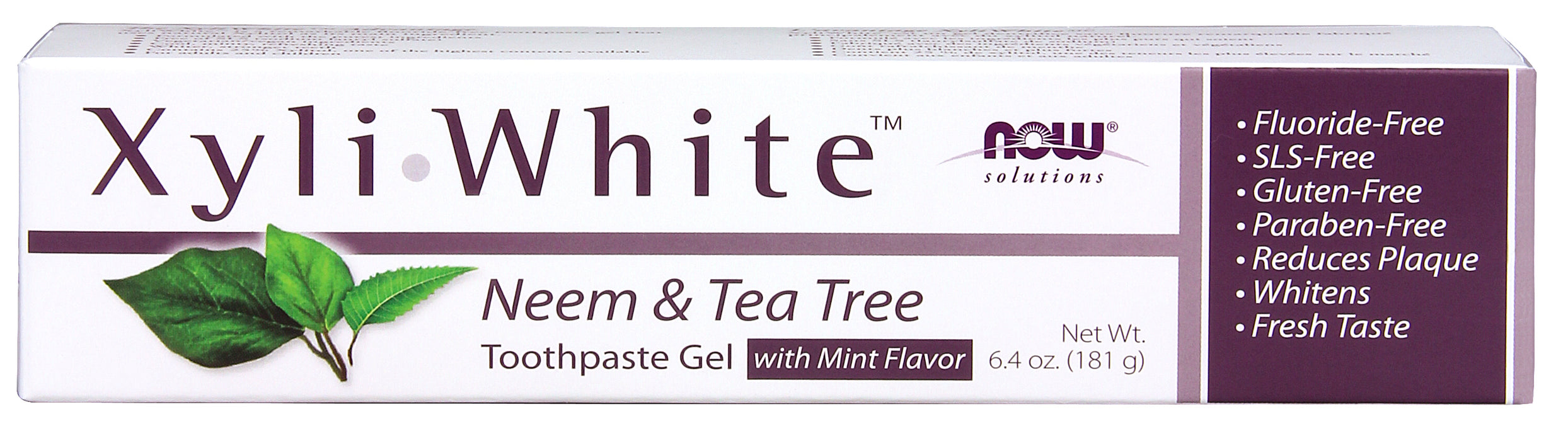 NOW Solutions® XyliWhite Neem and Tea Tree Toothpaste Gel 181g