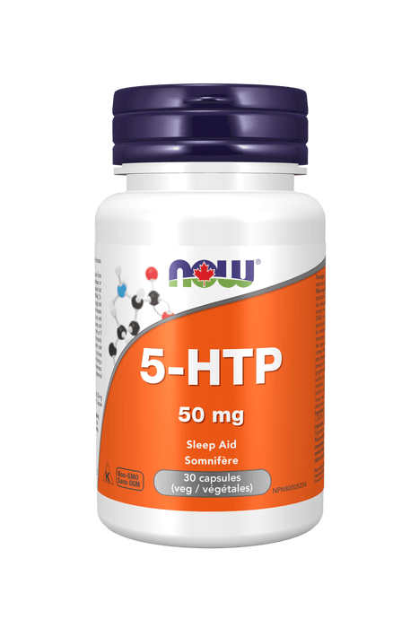 NOW Supplements 5-HTP 50mg 30 Vegetable Capsules