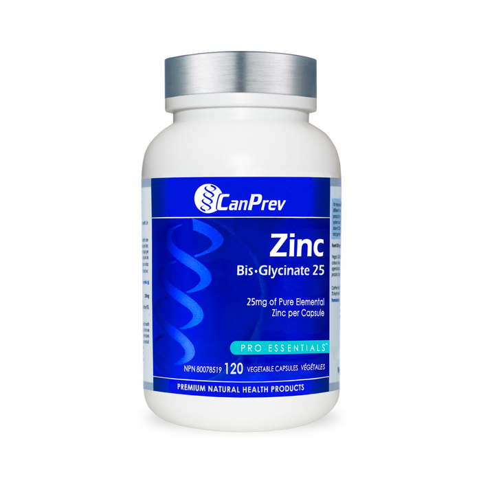 CanPrev Zinc Bis-Glycinate 25 120 Veg Capsules
