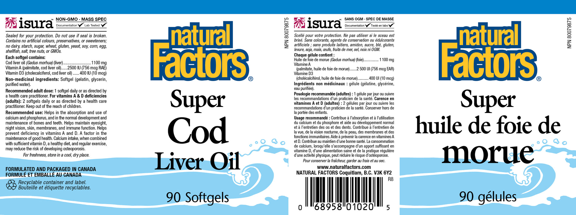 Natural Factors Super Cod Liver Oil 90 Gel Capsules