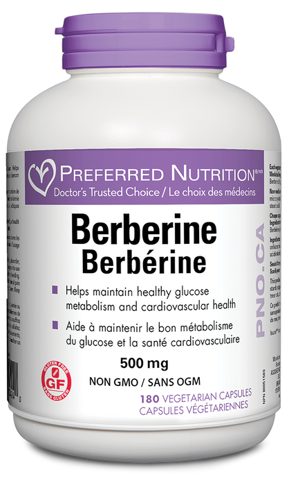Preferred Nutrition Berberine 180 Veg Capsules - BONUS SIZE