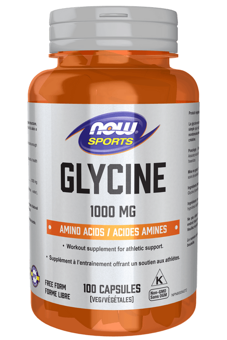 NOW Sports Glycine 1000 mg 100 Vegetable Capsules