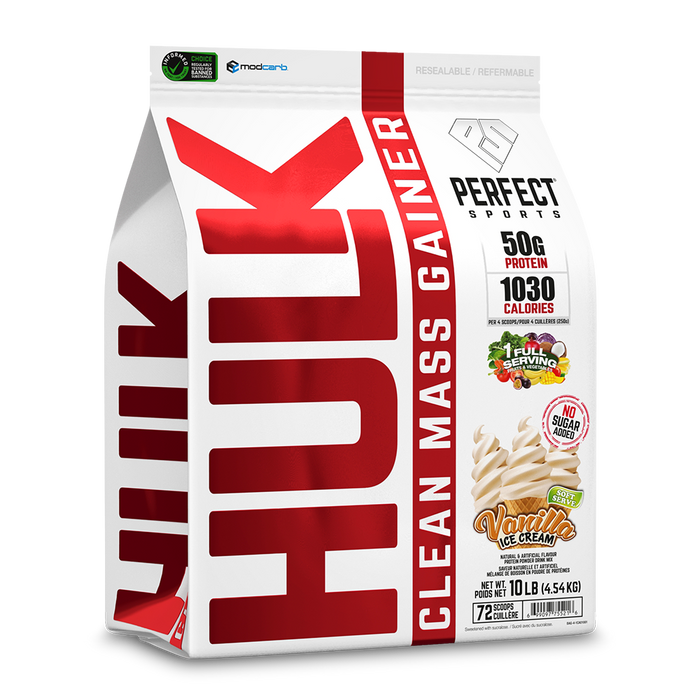 Perfect Sports HULK • ALL-IN-ONE CLEAN MASS GAINER - Vanilla Ice Cream 10lb
