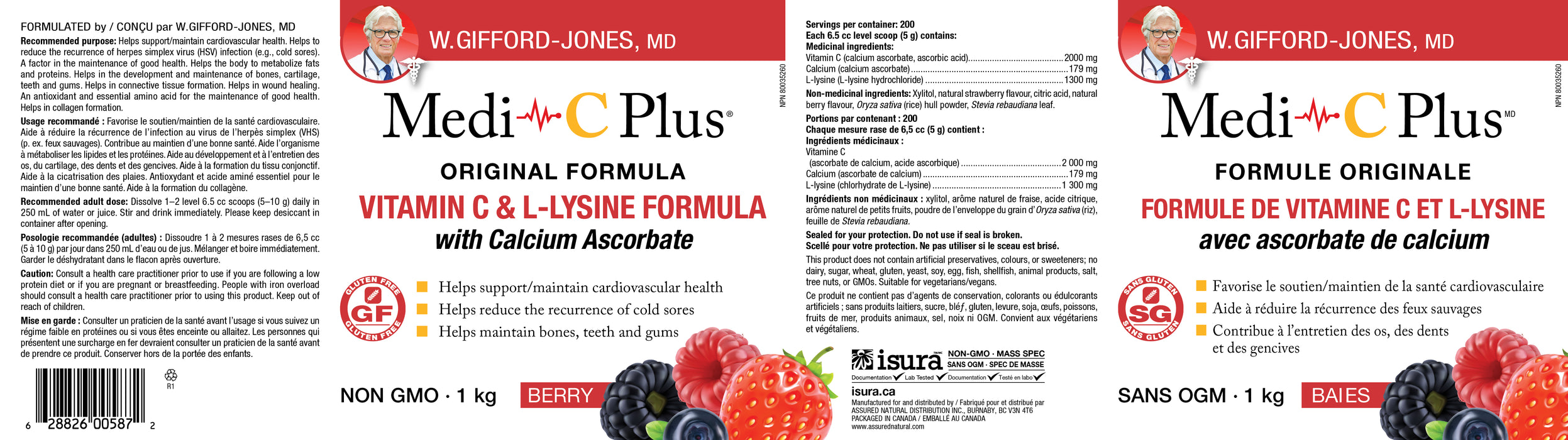 Dr. W. Gifford-Jones Medi C Plus (Calcium) - Berry 1Kg