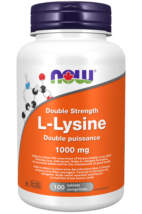 NOW Supplements L-Lysine 1000mg 100 Tablets