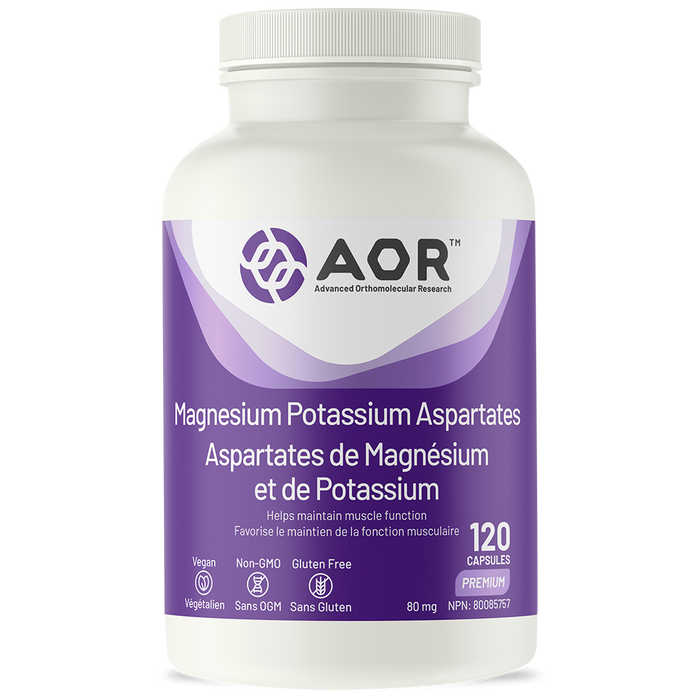 AOR Magnesium Potassium Aspartates 120 Veg Capsules