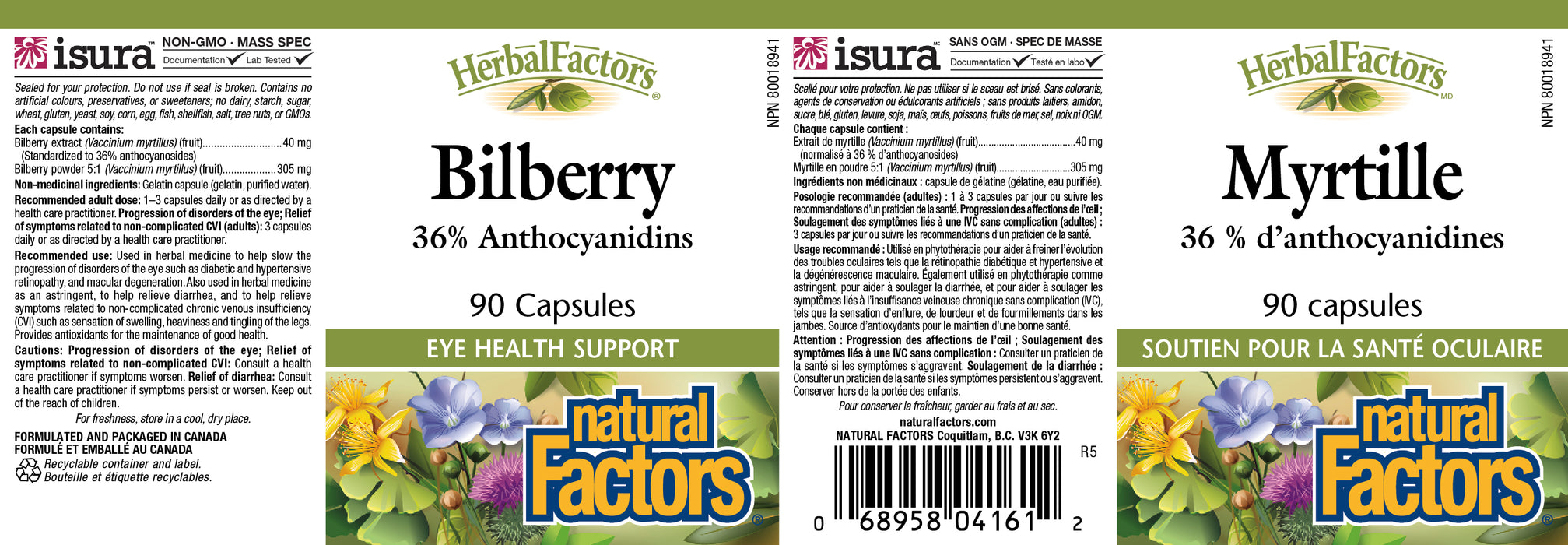 Natural Factots HerbalFactors Bilberry
