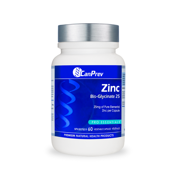 CanPrev Zinc Bis-Glycinate 25 60 Veg Capsules
