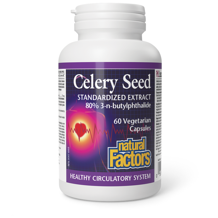 Natural Factors Celery Seed Standardized Extract 85% 3nb 60 Veg Capsules