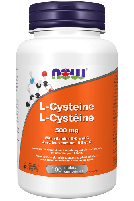 NOW Supplements L-Cysteine 500mg 100 Tablets
