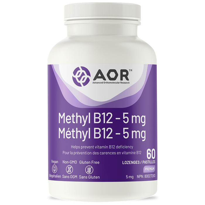 AOR Methyl B12 – 5 mg 60 Sublingual Tablets