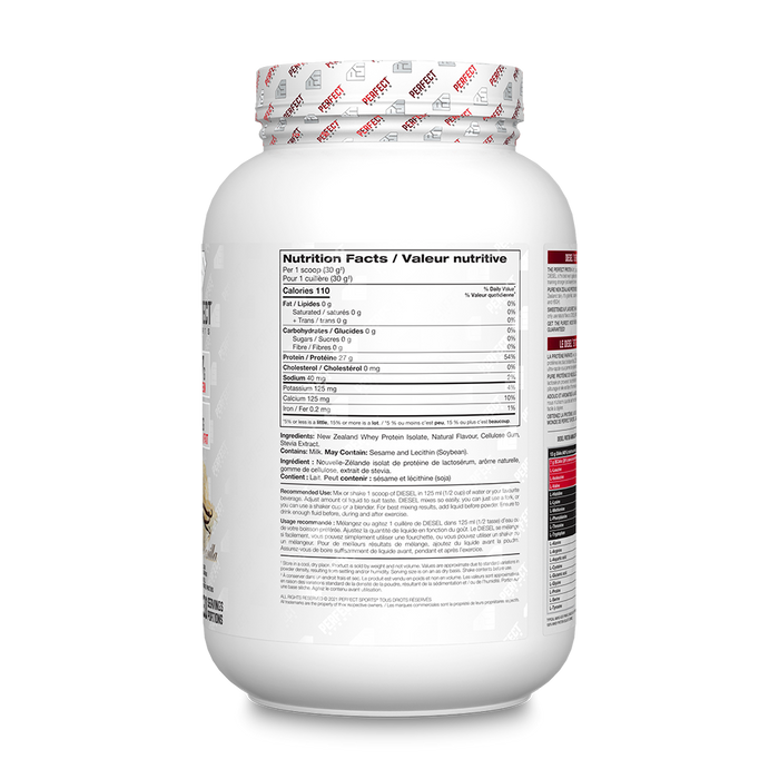 Perfect Sports DIESEL® NEW ZEALAND WHEY PROTEIN ISOLATE - French Vanilla 2lb