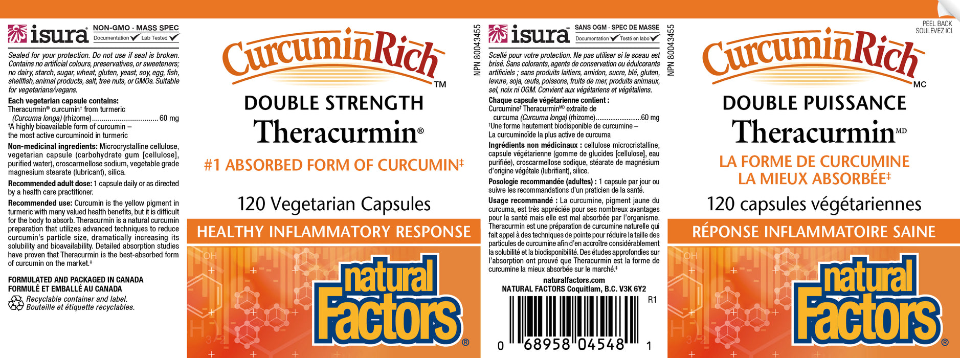 Natural Factors CurcuminRich Theracurmin Double Strength 120 Veg Capsules