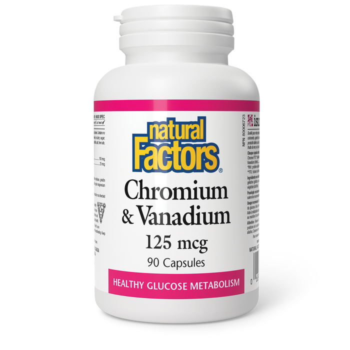 Natural Factors Chromium & Vanadium 125mcg 90 Veg Capsules