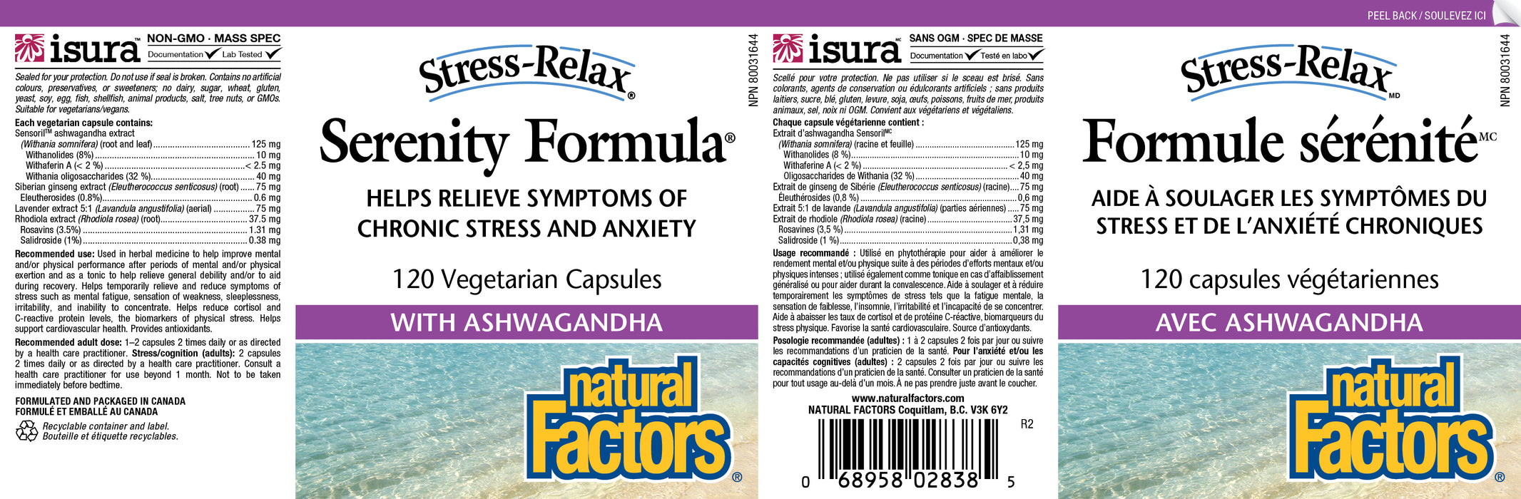 Natural Factors Stress-Relax Serenity Formula 120 Veg Capsules