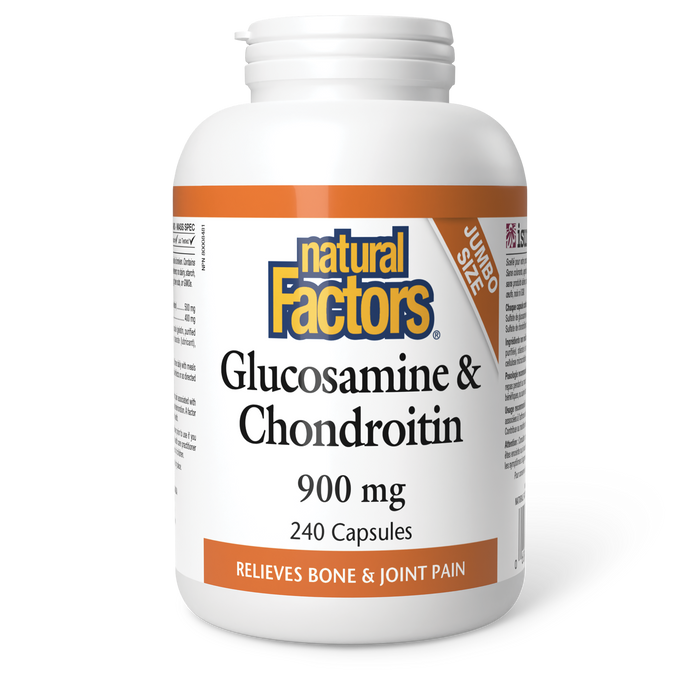 Natural Factors Glucosamine & Chondroitin 900mg 240 Gelatin Capsules