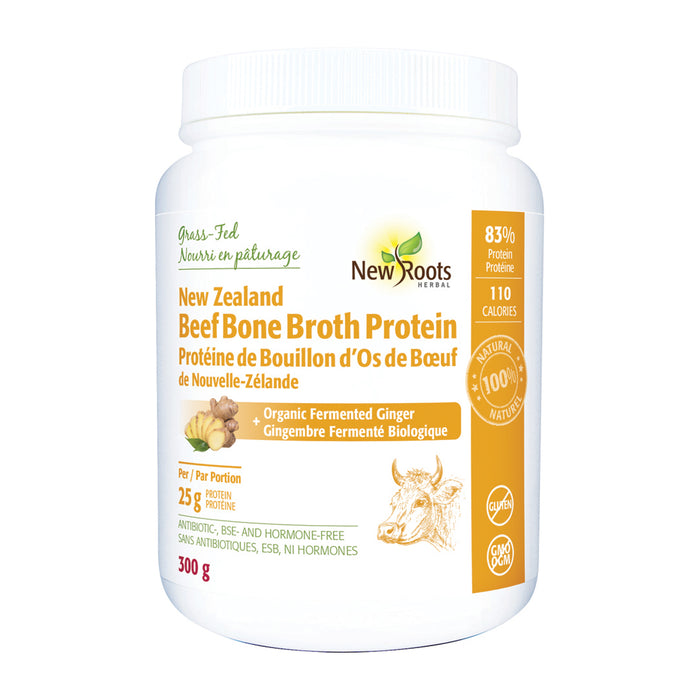 New Roots Beef Bone Broth Protein + Organic Fermented Ginger 300g