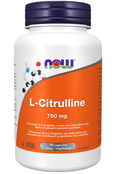 NOW Supplements L-Citrulline 750mg 90 Vegetable Capsules