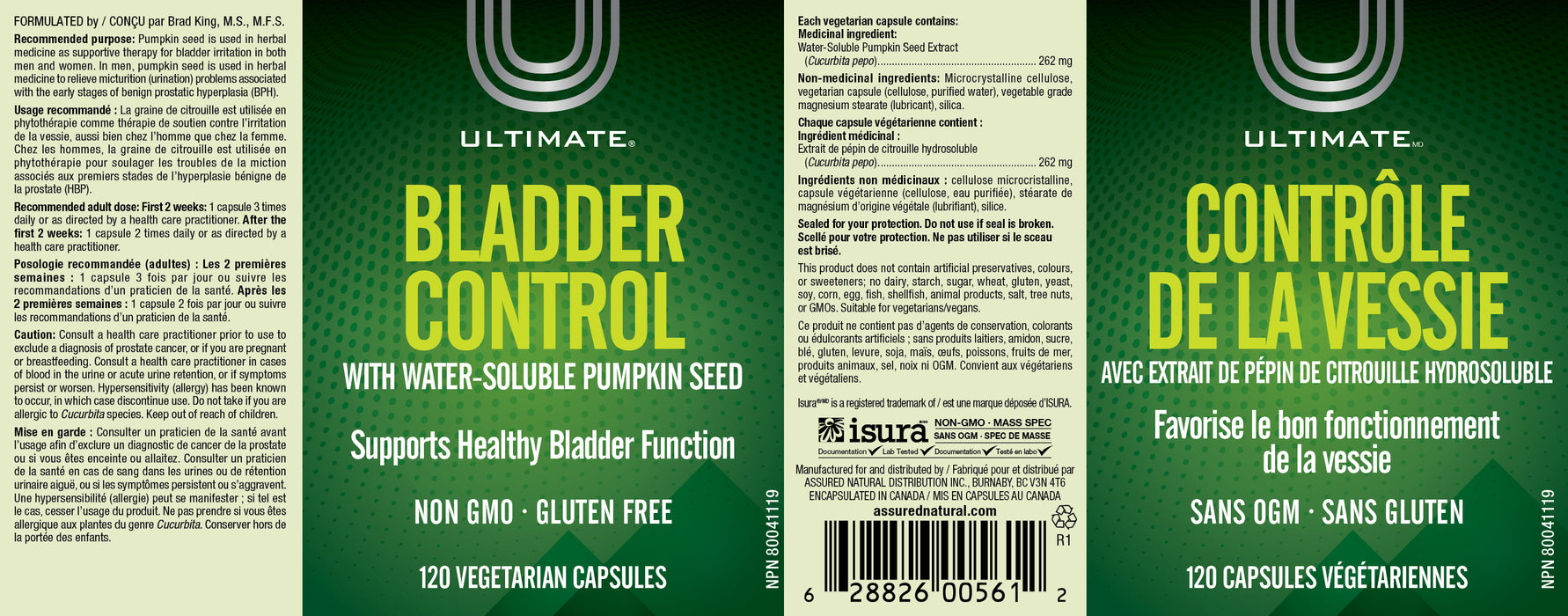 Ultimate Bladder Control 120 Veg Capsules
