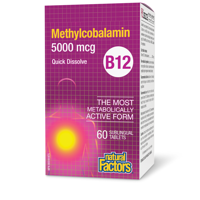 Natural Factors B12 Methylcobalamin - 5000mcg 60 Sublingual Tablets