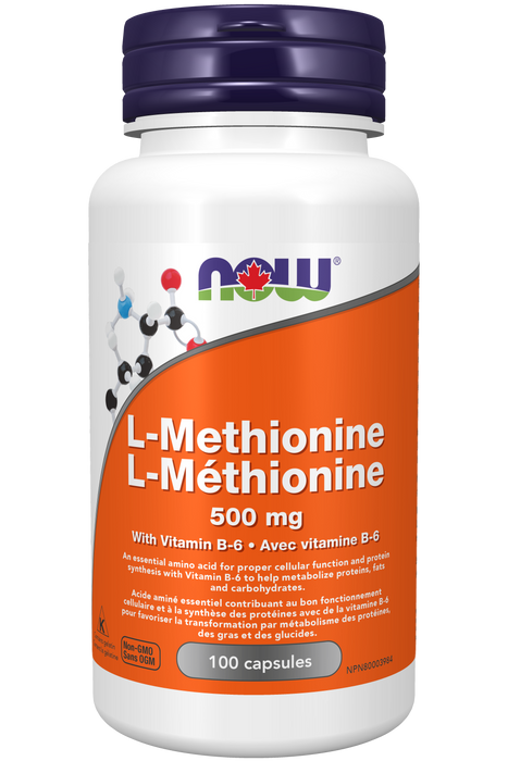NOW Supplements L-Methionine 500mg 100 Capsules