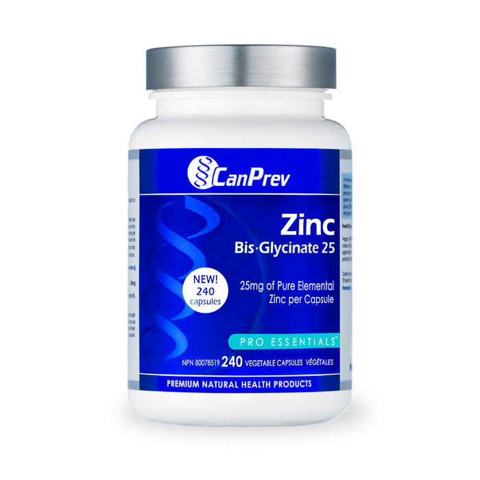 CanPrev Zinc Bis-Glycinate 25 240 Veg Capsules