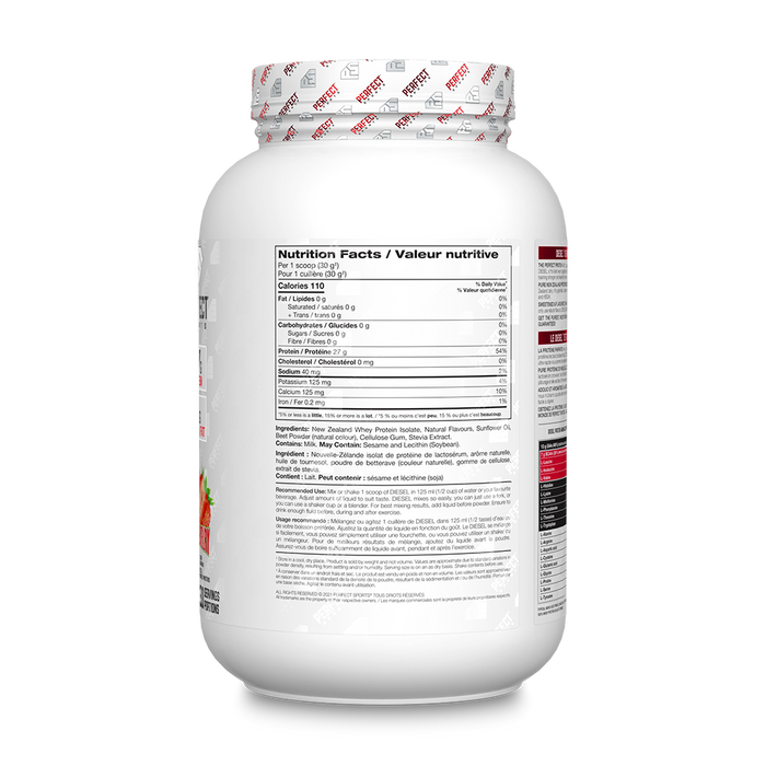 Perfect Sports DIESEL® NEW ZEALAND WHEY PROTEIN ISOLATE - Strawberry 2lb
