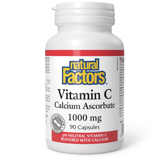 Natural Factors Vitamin C - Calcium Ascorbate 1000mg 90 Veg Capsules