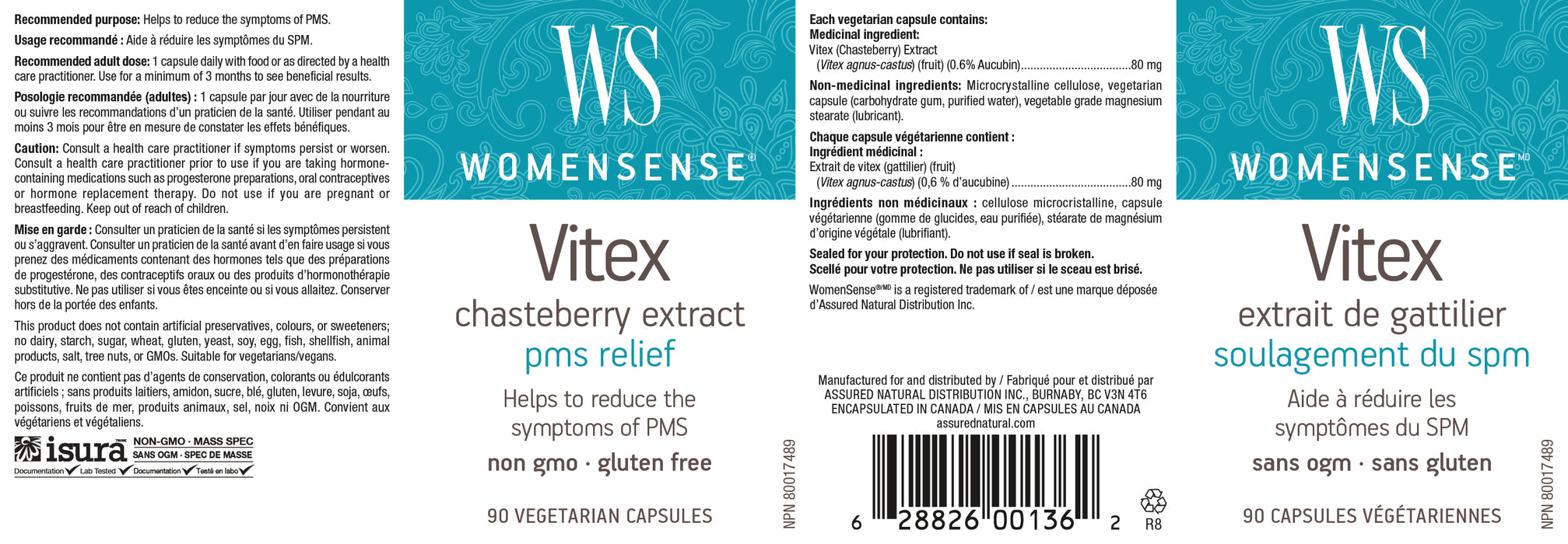 WomenSense Vitex - Chasteberry Extract 90 Veg Capsules
