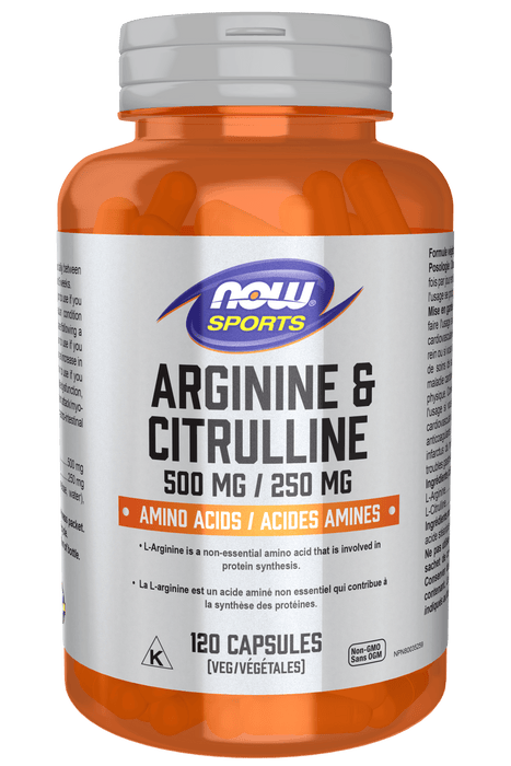 NOW Sports Arginine and Citrulline 120 Vegetable Capsules