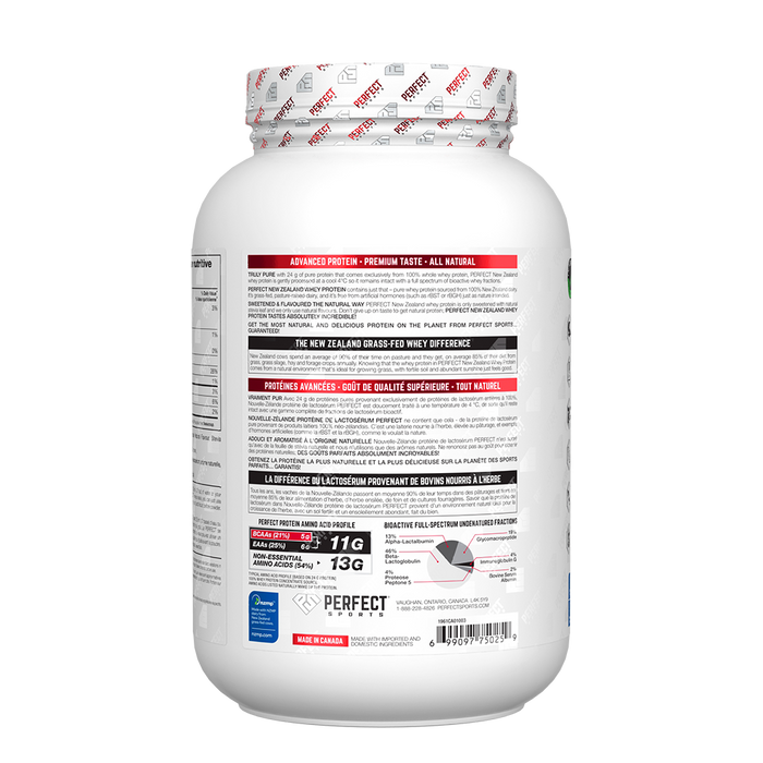 Perfect Sports PERFECT NEW ZEALAND WHEY PROTEIN - French Vanilla 1.6lb