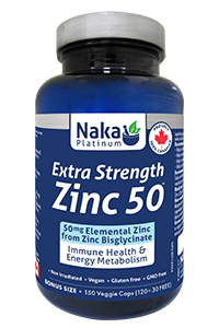 Naka Platinum Zinc Bisglycinate 50 Extra Strength 150 Vegetable Capsules