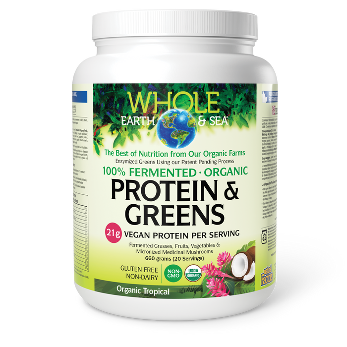 Whole Earth & Sea 100% Fermented Organic Protein & Greens - Tropical 660g