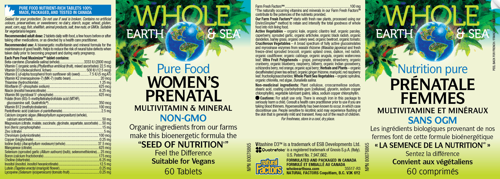 Whole Earth & Sea Women's Prenatal Multivitamin & Mineral 60 Tablets