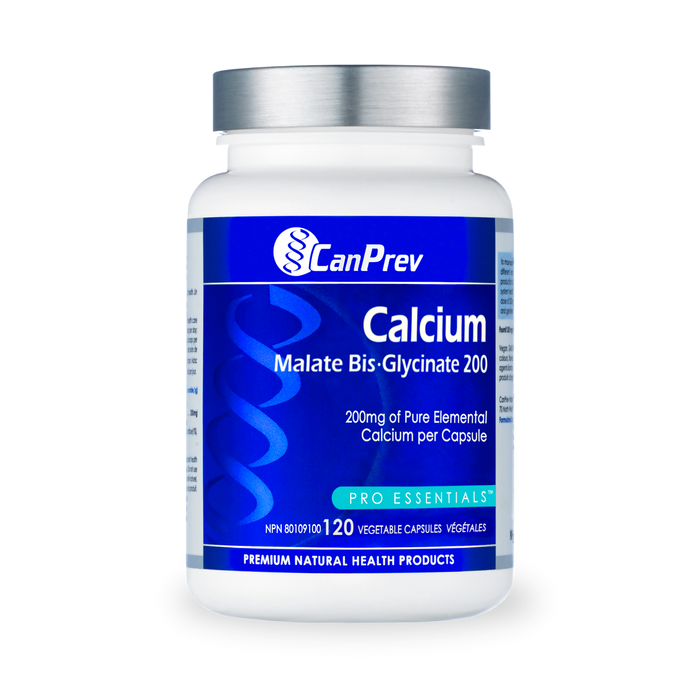 CanPrev Calcium Malate Bis-Glycinate 200 120 Veg Capsules