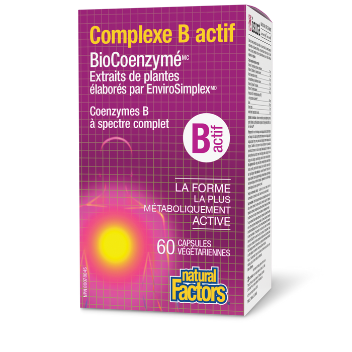 Natural Factors BioCoenzymated Active B Complex 60 Veg Capsules