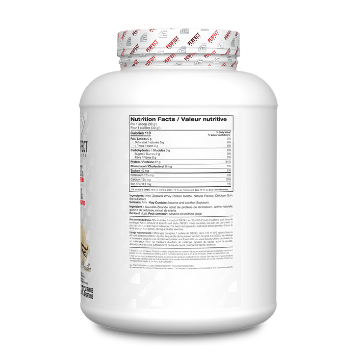 Perfect Sports DIESEL® NEW ZEALAND WHEY PROTEIN ISOLATE - French Vanilla 5lb