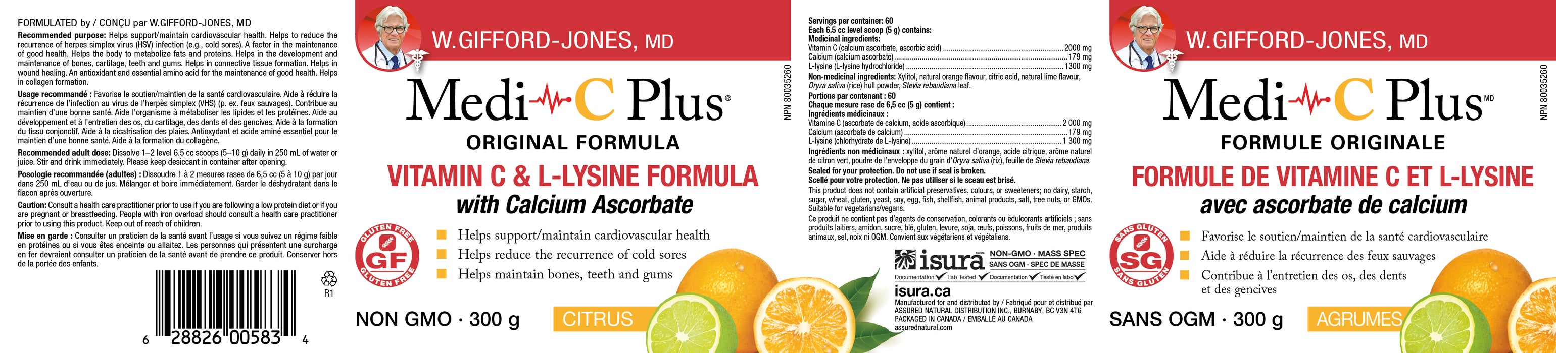 Dr. W. Gifford-Jones Medi C Plus (Calcium) - Citrus 300g