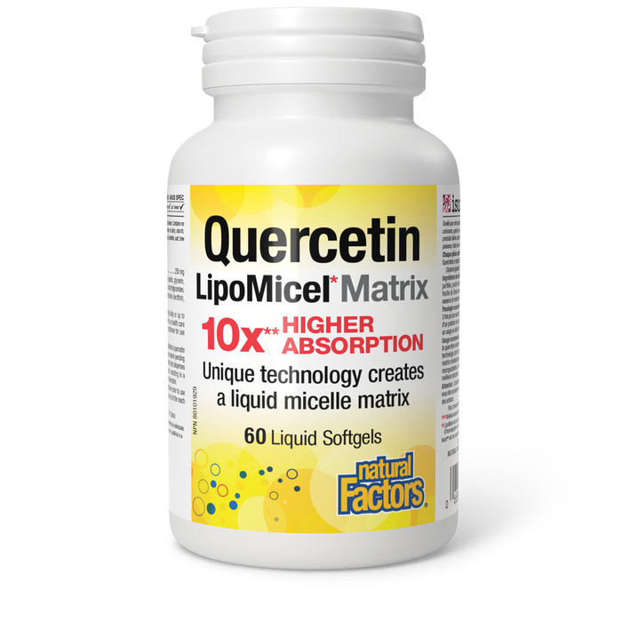 Natural Factors Quercetin LipoMicel Matrix 60 Liquid Gelatin Softgels