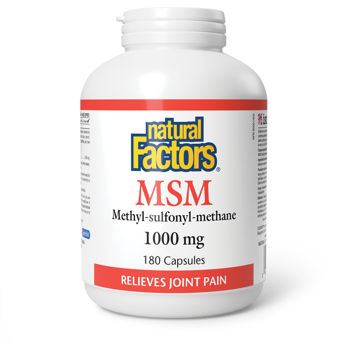 Natural Factors MSM 1000mg 180 Gelatin Capsules