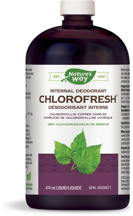 Nature's Way Chlorofresh™ Chlorophyllin Copper Complex Liquid - Mint Flavour 474ml